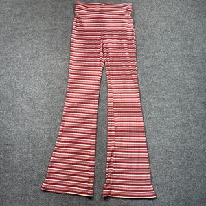 Monki Striped‎ Leggings Xs Red Boho Retro